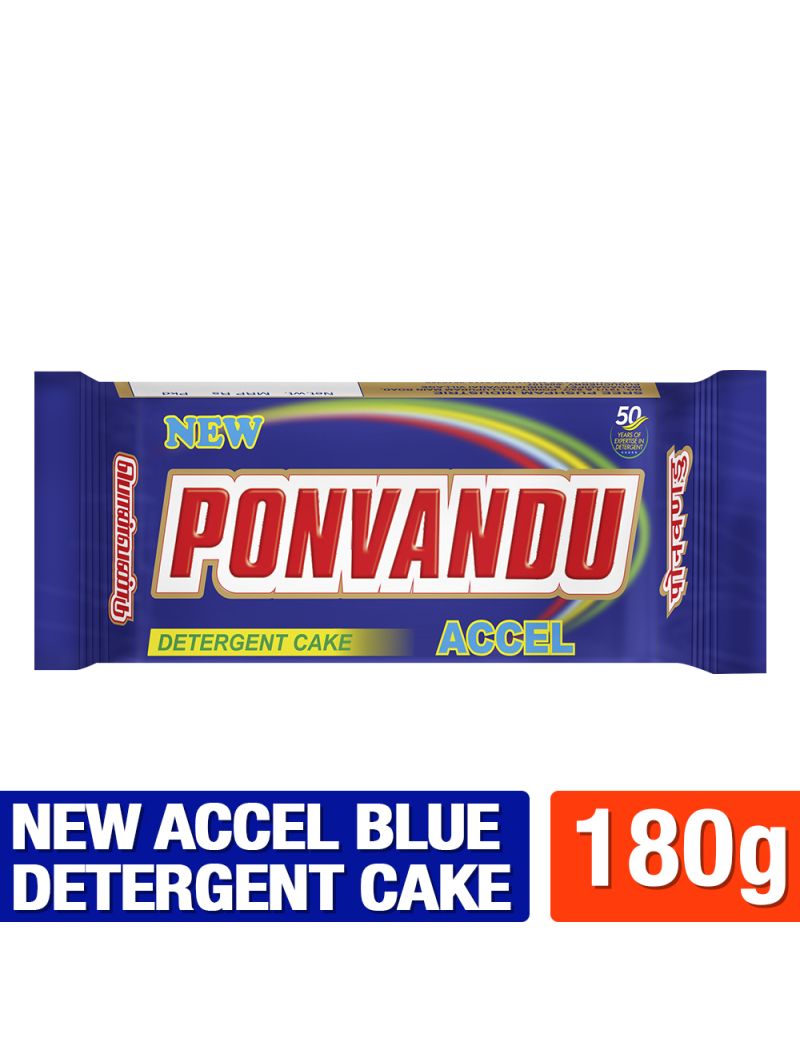 New Ponvandu Blue Accel Detergent Cake 180g
