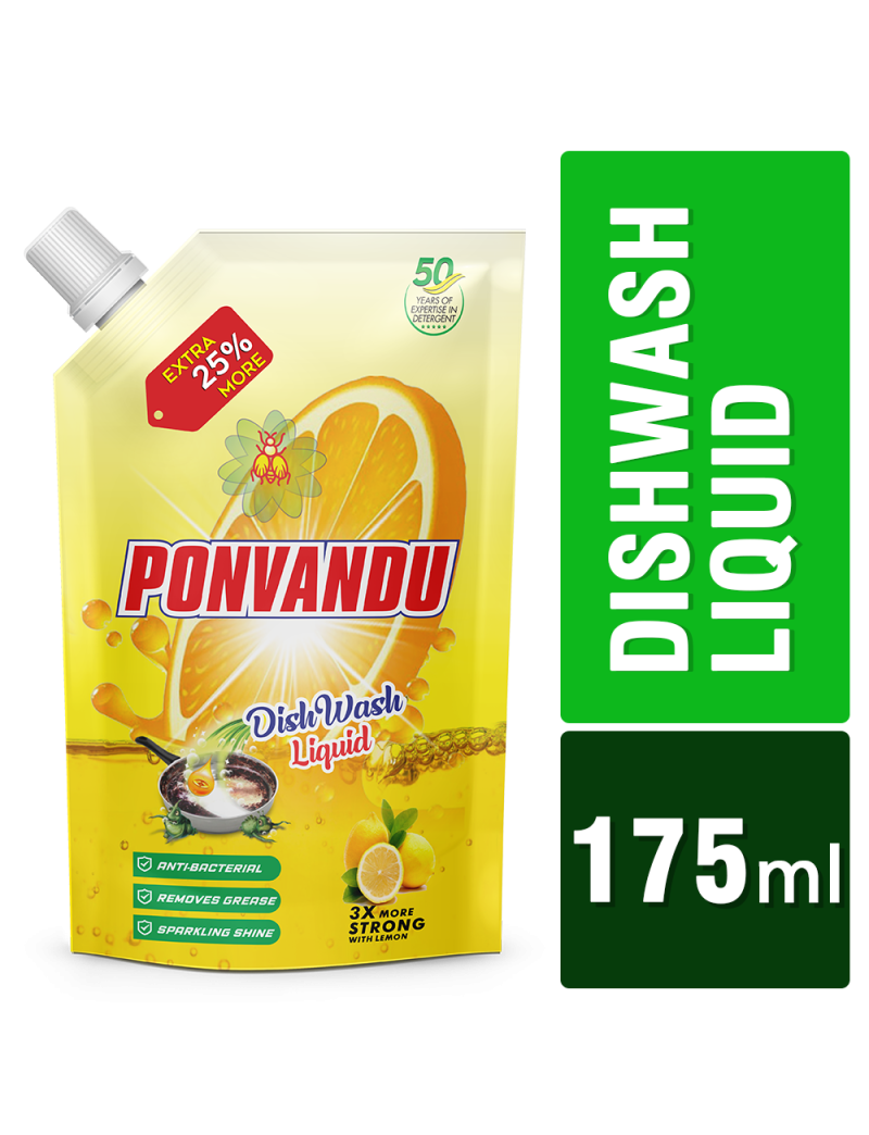 Ponvandu dishwash Liquid 175 ML -10 Nos