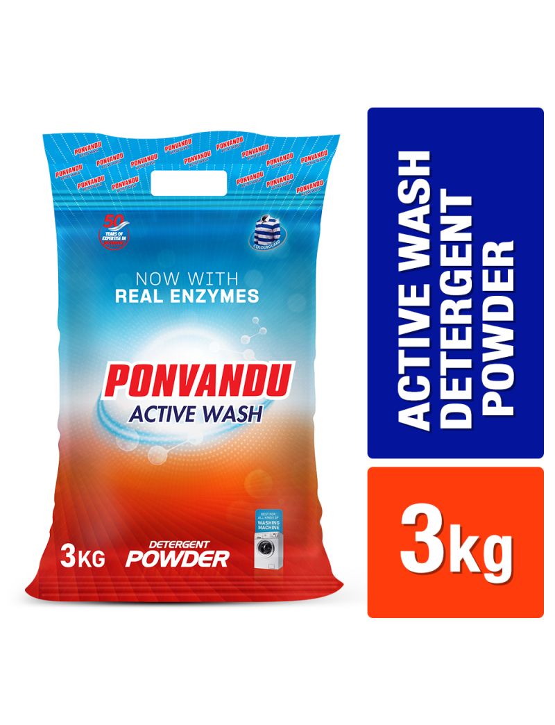 Ponvandu Active Wash Detergent Powder-3 KG