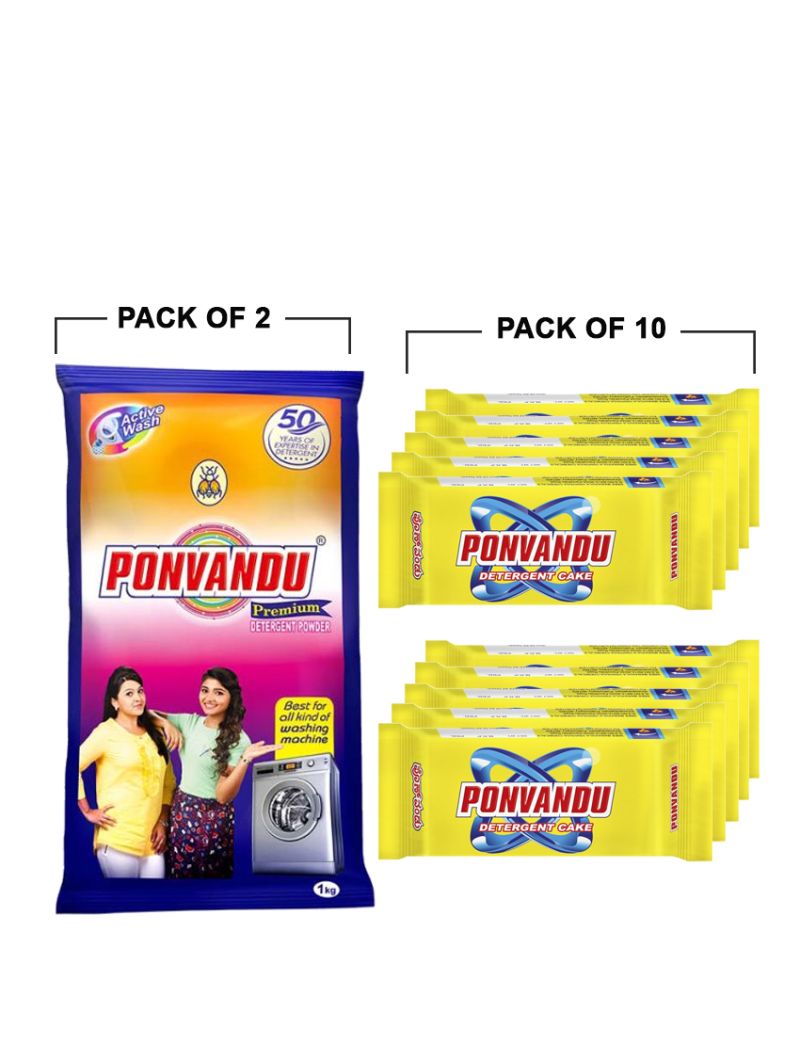 Ponvandu Detergent Cake Yellow 75g + combo