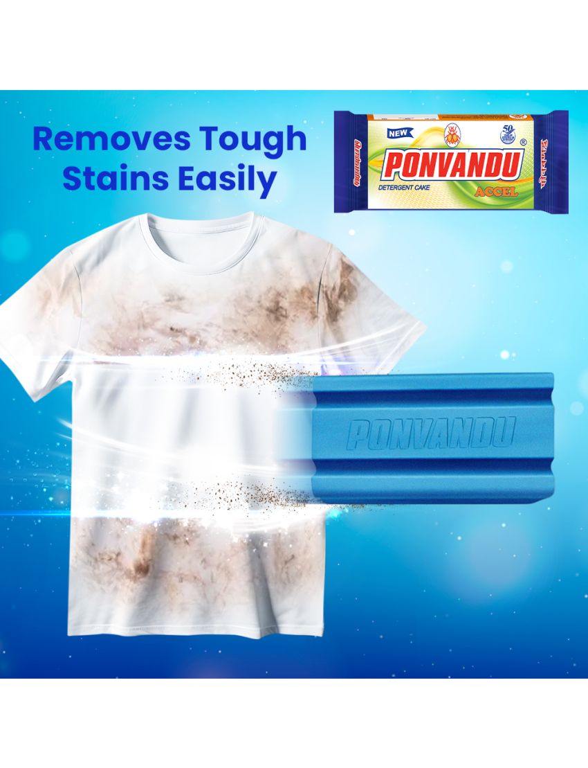 New Ponvandu Accel Detergent Cake-290g