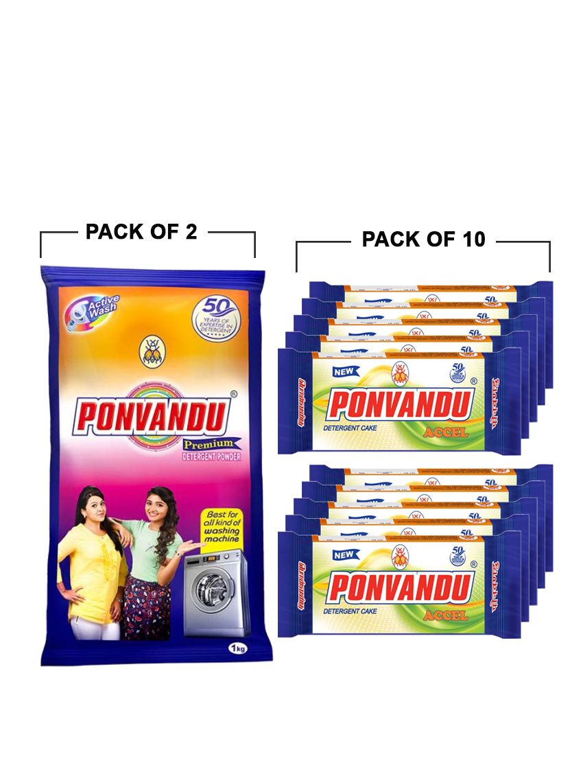 New Ponvandu Accel Detergent Cake-290g + combo