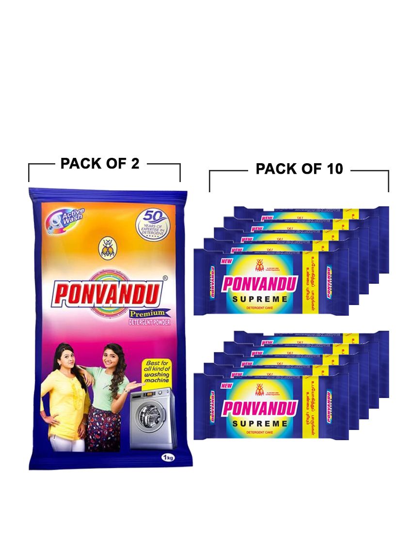 New Ponvandu Supreme Detrgent Cake-250g + combo