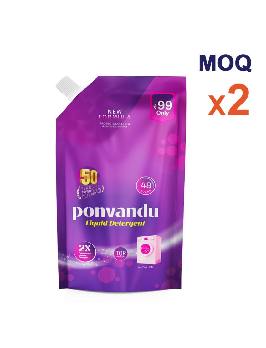 Ponvandu Detergent Liquid Value Pack New-1 L