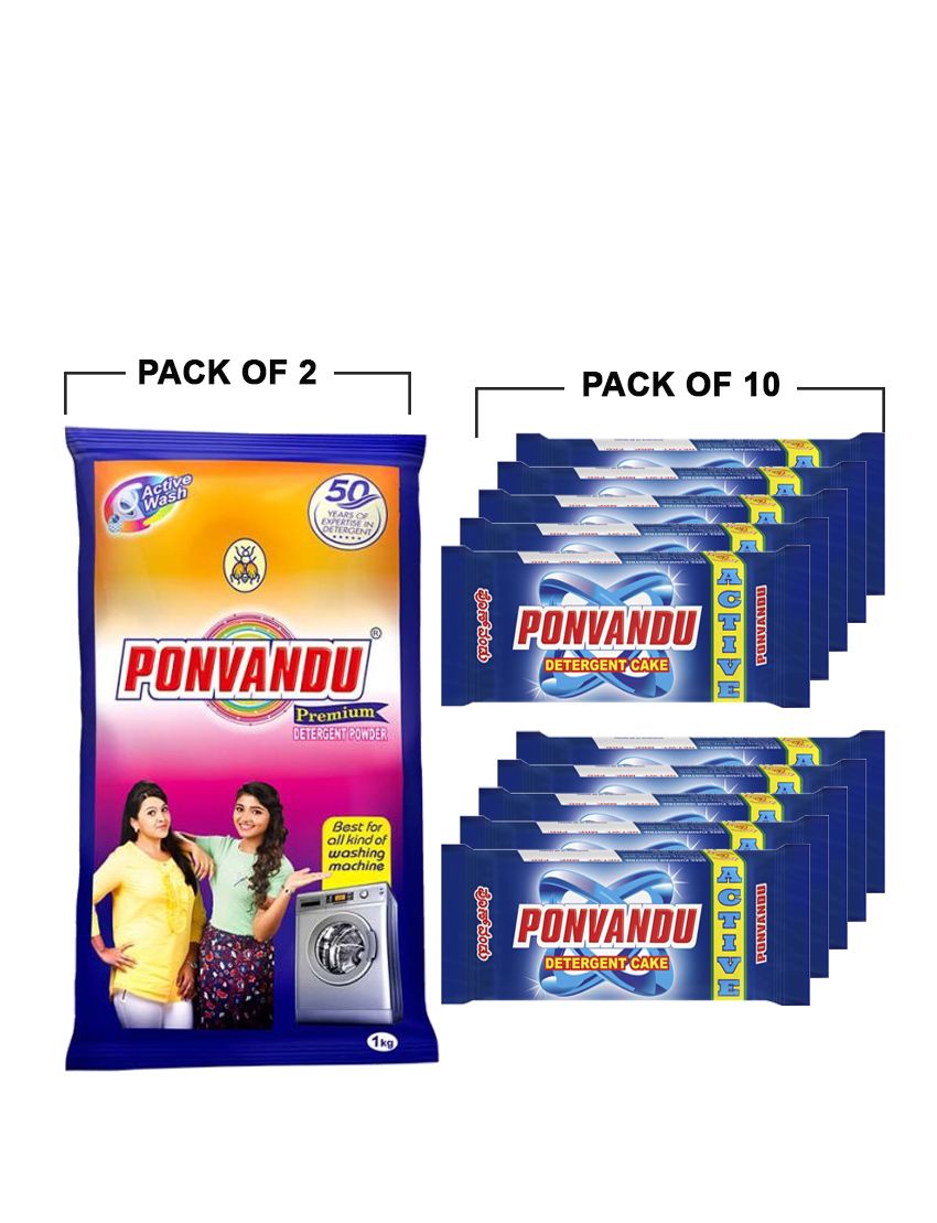Ponvandu Active Detergent Cake Blue 150g + combo