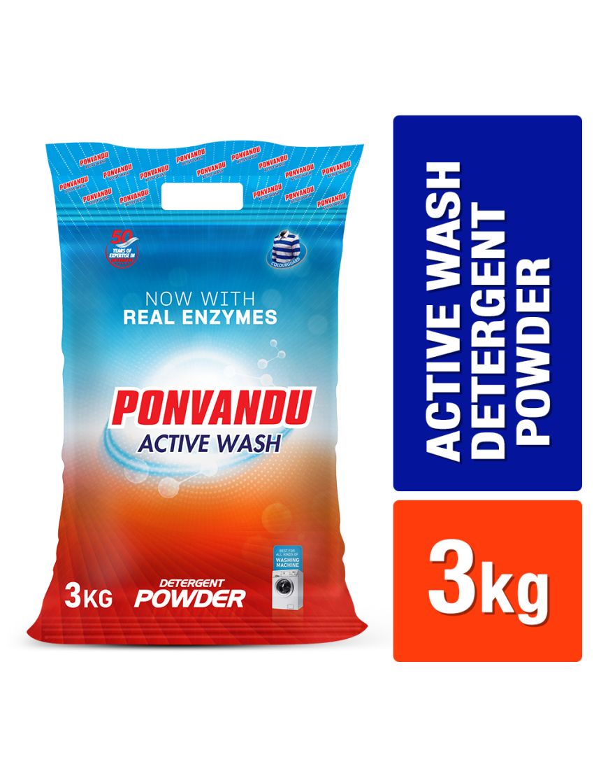Ponvandu Active Wash Detergent Powder-3 KG