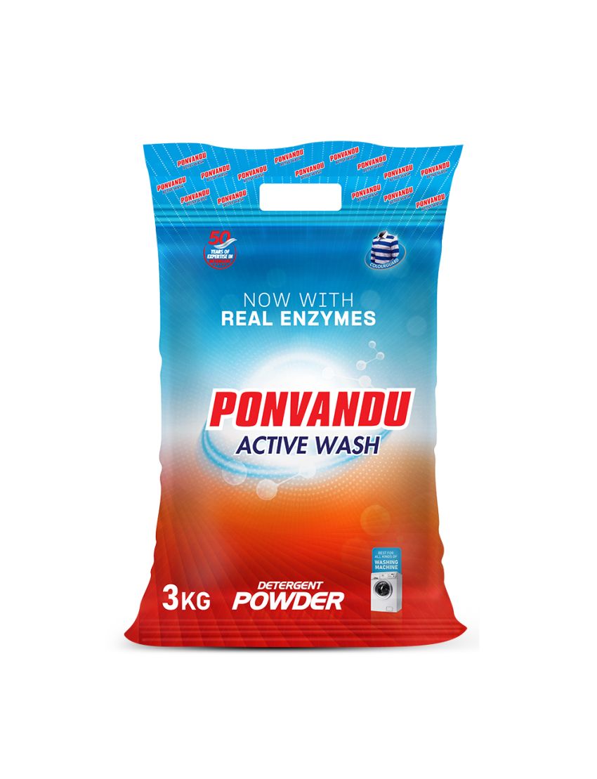 Ponvandu Active Wash Detergent Powder-3 KG