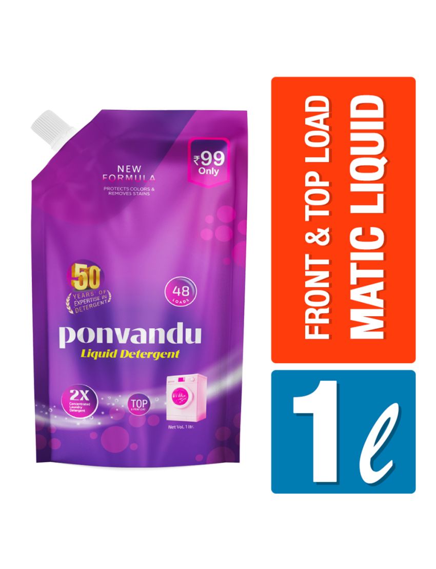 Ponvandu Detergent Liquid Value Pack New-1 L