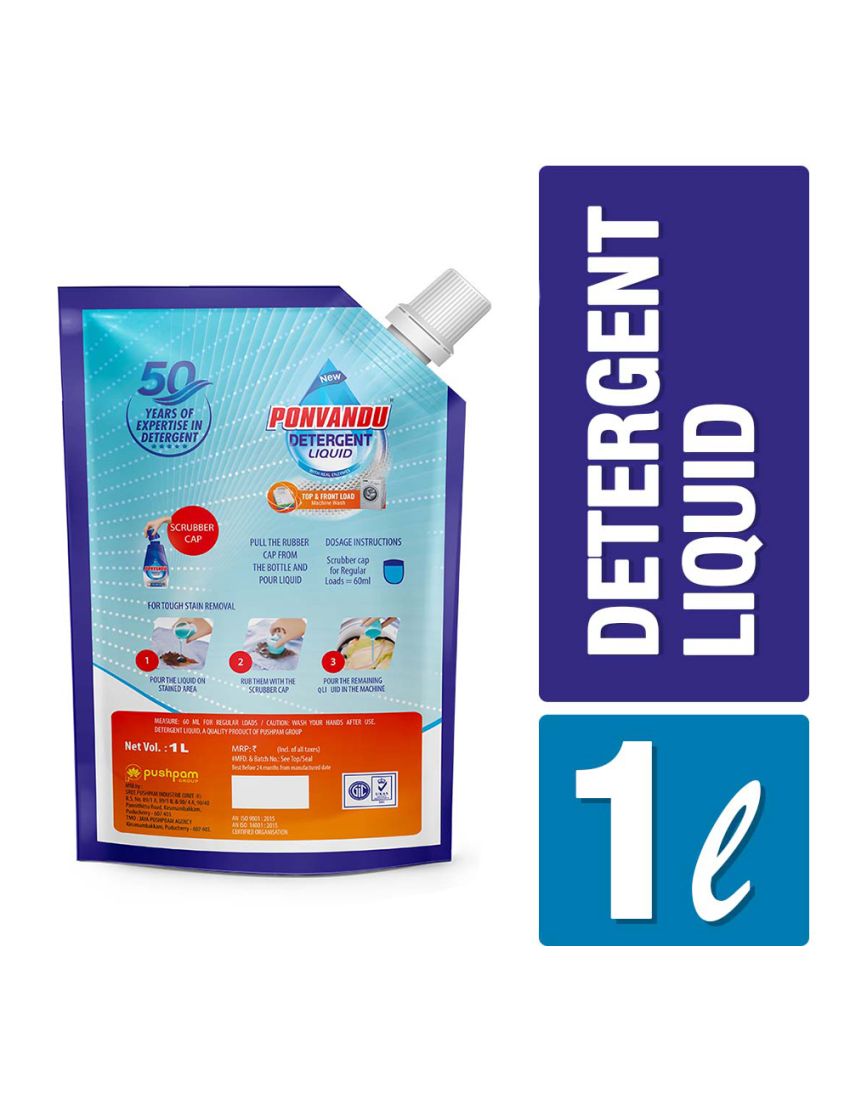 Ponvandu Detergent Liquid Value Pack-1 L