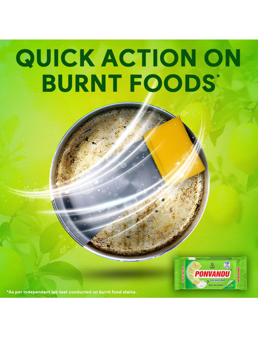 Ponvandu Dishwash Bar-145g - 20 Nos + Steel Scruber Pad 15g 24 Nos
