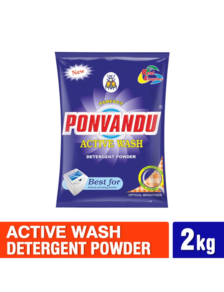 Ponvandu Premium Active Wash Detergent PowderBlue 2Kg