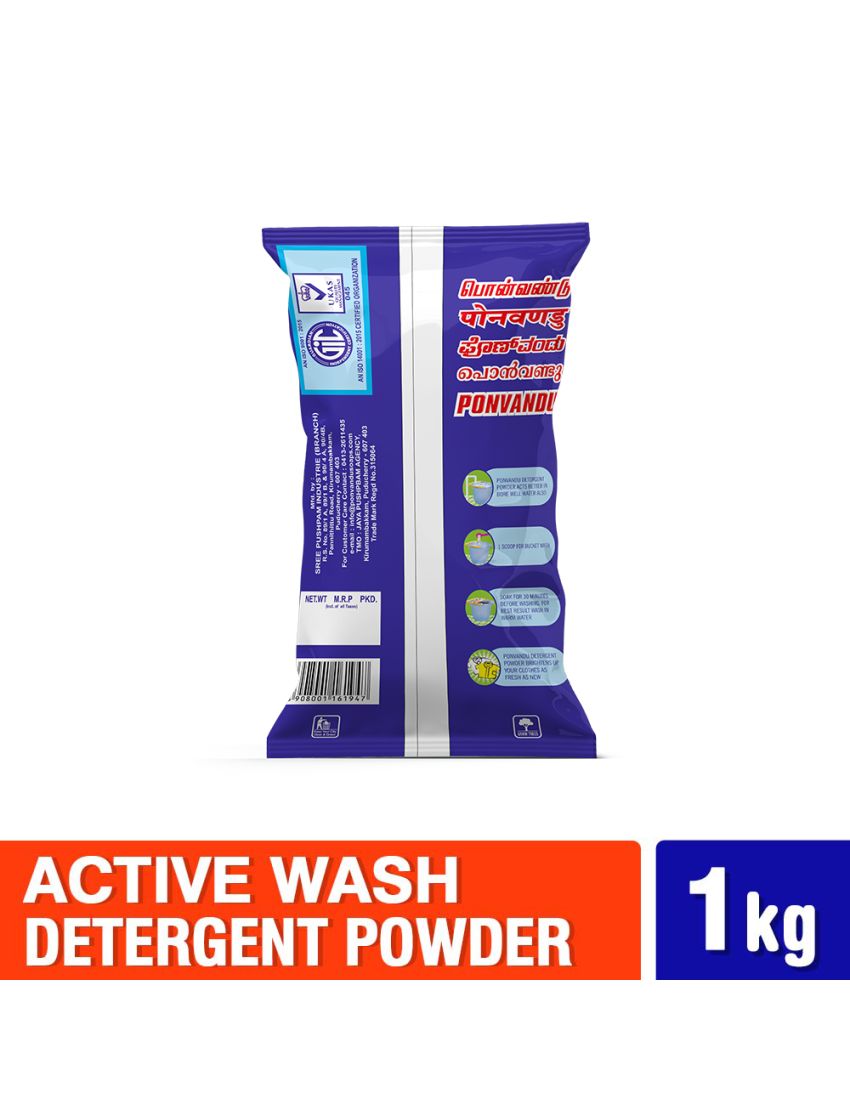 Ponvandu Premium Detergent Powder Blue 1 Kg