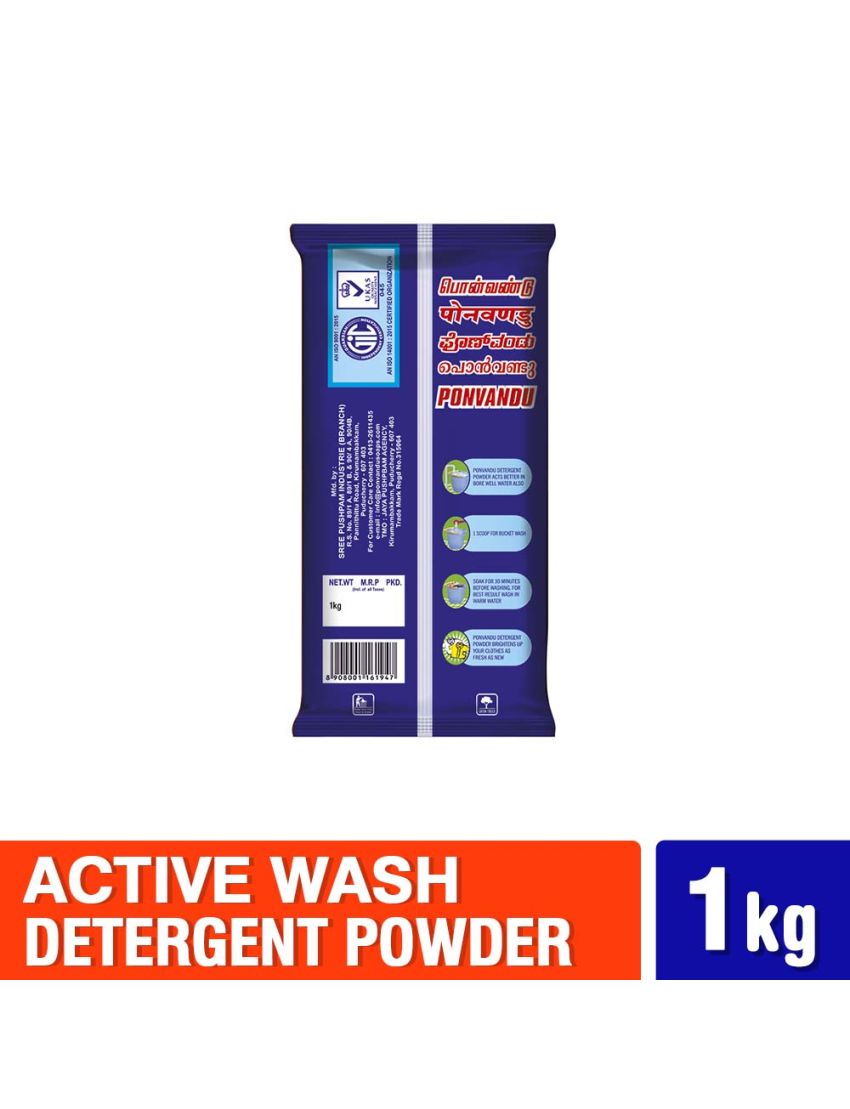 Ponvandu Premium Detergent Powder Orange 1 Kg