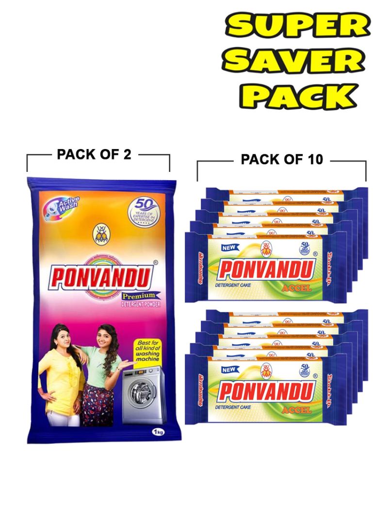 New Ponvandu Accel Detergent Cake-290g + combo